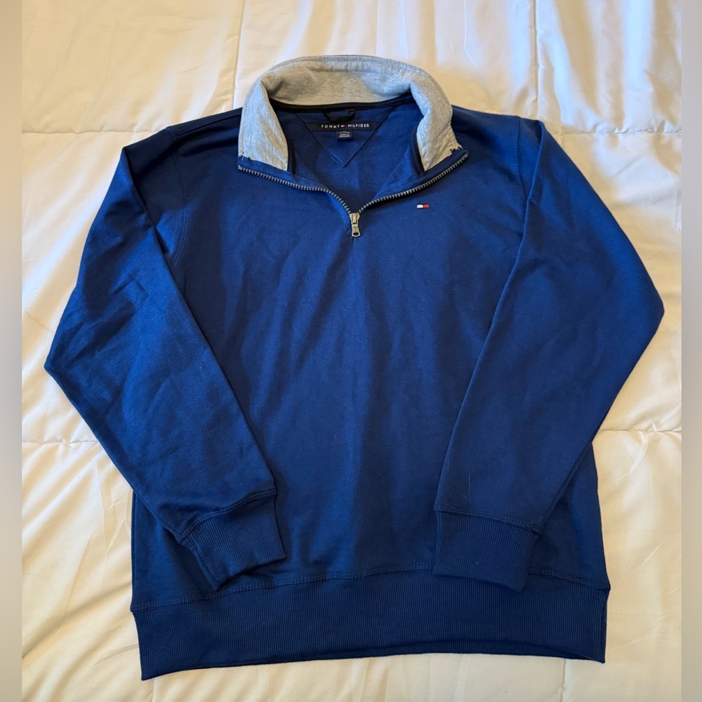 Tommy Hilfiger Kids Navy Zip-Up Sweater size medium 12/14 - Picture 1 of 7